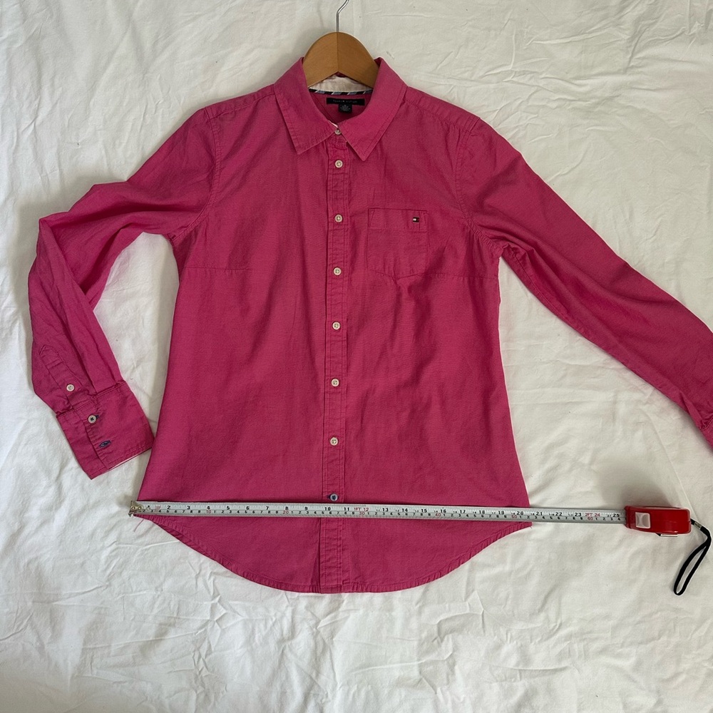 Tommy Hilfiger Women’s Vibrant Pink Button Down Shirt - Picture 9 of 10